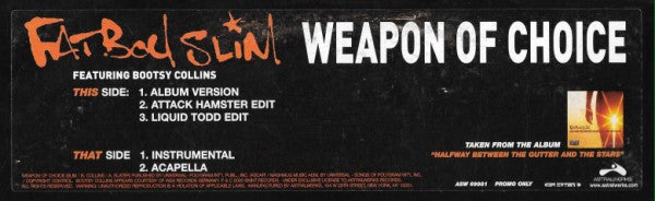 Fatboy Slim : Weapon Of Choice (12", Promo)