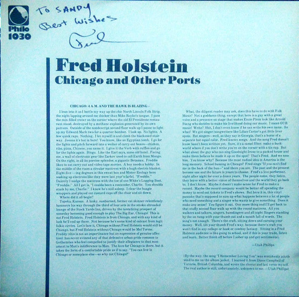 Fred Holstein : Chicago and Other Ports (LP, Album, All)