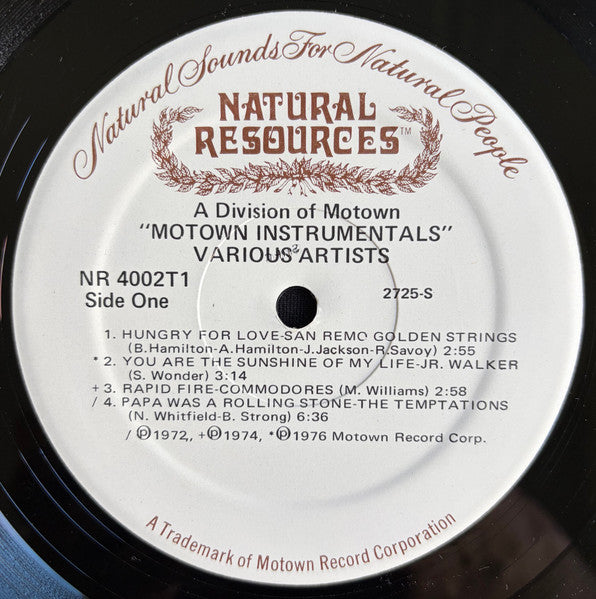 Various : Motown Instrumentals (LP, Comp)