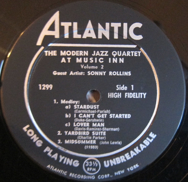 The Modern Jazz Quartet Guest Artist: Sonny Rollins : The Modern Jazz Quartet At Music Inn —  Volume 2 (LP, Album, Mono)