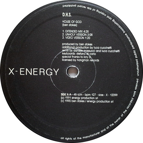 DHS : The House Of God (Remix) (12")