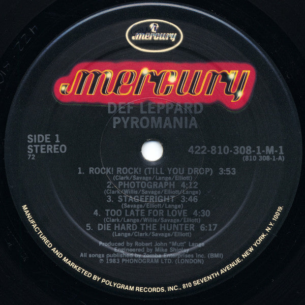 Def Leppard : Pyromania (LP, Album, 72 )