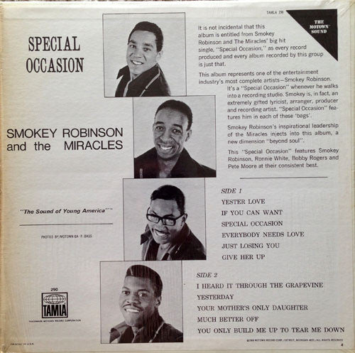 Smokey Robinson And The Miracles* : Special Occasion (LP, Album)