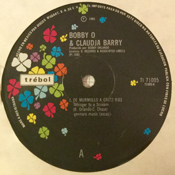 Bobby O* & Claudja Barry : Whisper To A Scream (De Murmullo A Grito) (12")