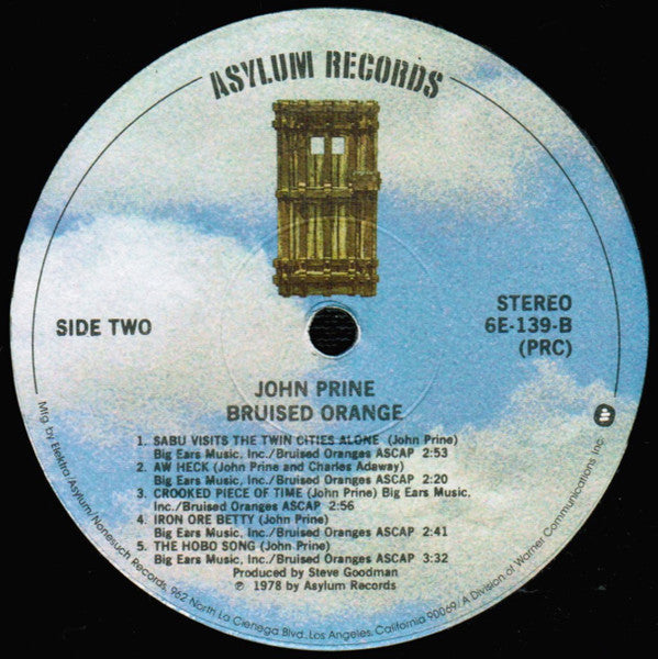 John Prine : Bruised Orange (LP, Album, PRC)