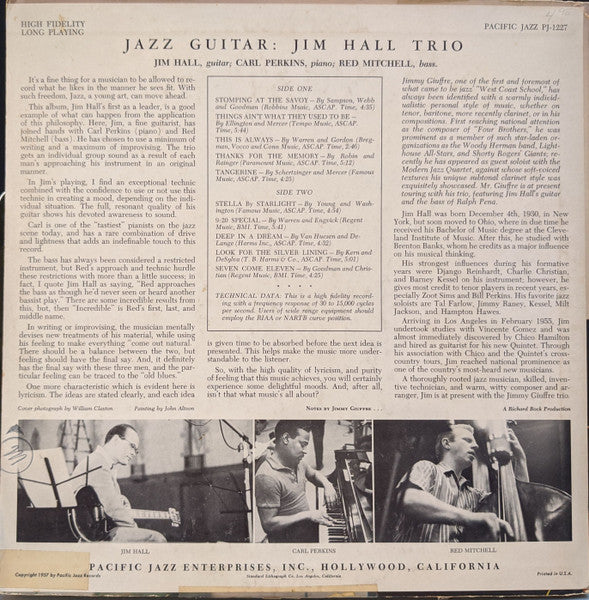 Jim Hall Trio : Jazz Guitar (LP, Album, Mono)