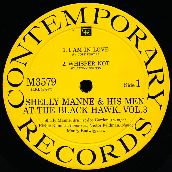 Shelly Manne & His Men : At The Black Hawk, Vol. 3 (LP, Album, Mono)
