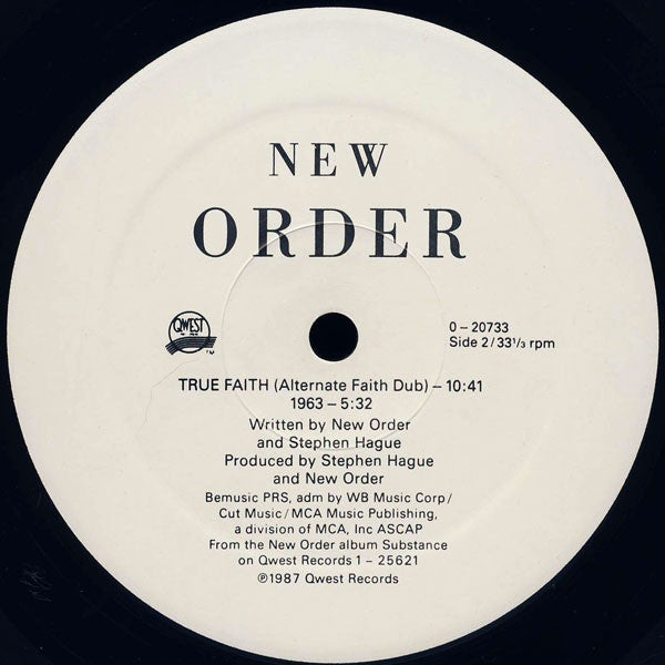 New Order : True Faith / 1963 (12", Spe)