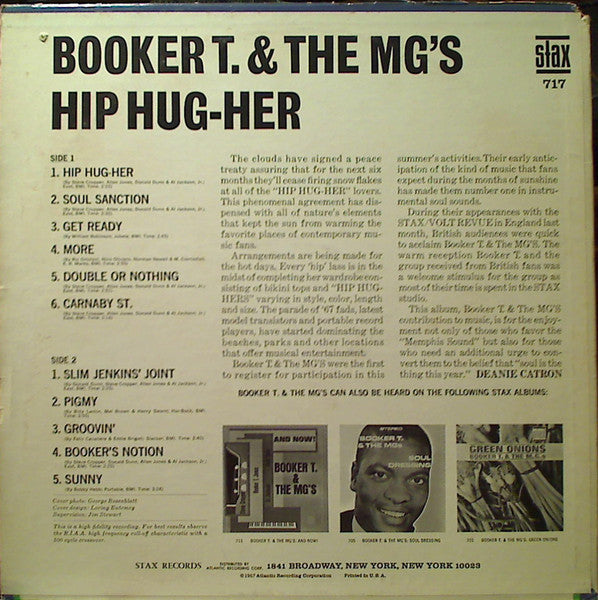 Booker T. & The MG's* : Hip Hug-Her (LP, Album, Mono, M/Print, MO )