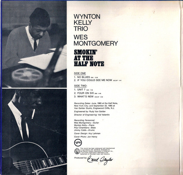 Wynton Kelly Trio / Wes Montgomery : Smokin' At The Half Note (LP, Album, Gat)