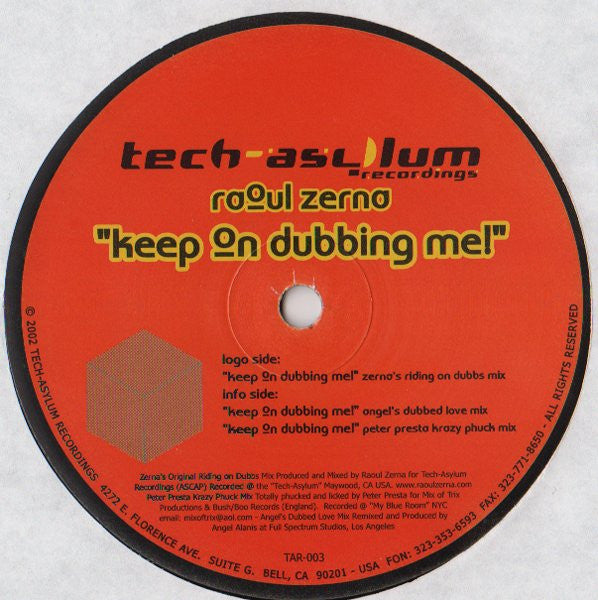 Raoul Zerna : Keep On Dubbing Me! (12")
