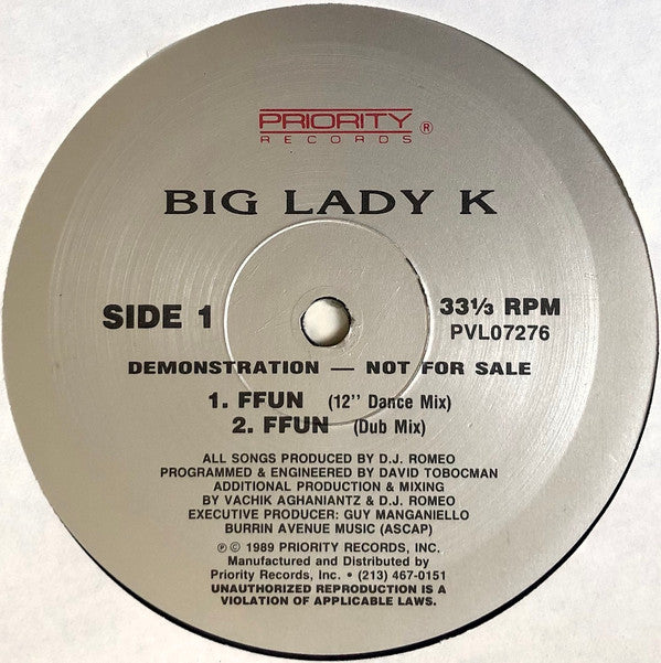 Big Lady K : Ffun / I'm Comin' Out (12", Maxi, Promo)