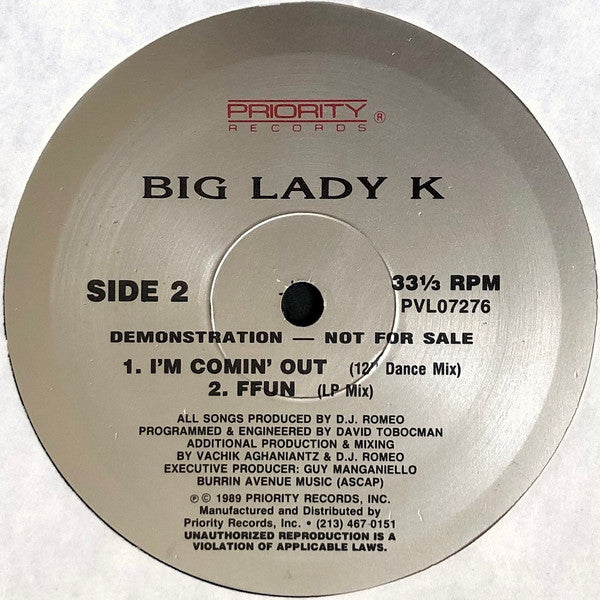 Big Lady K : Ffun / I'm Comin' Out (12", Maxi, Promo)