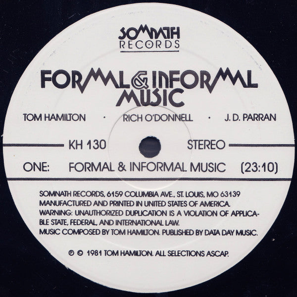 Tom Hamilton (3) / J.D. Parran / Rich O'Donnell : Formal & Informal Music (LP)