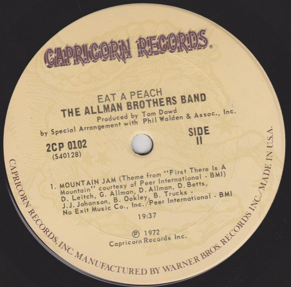 The Allman Brothers Band : Eat A Peach (2xLP, Album, RE)