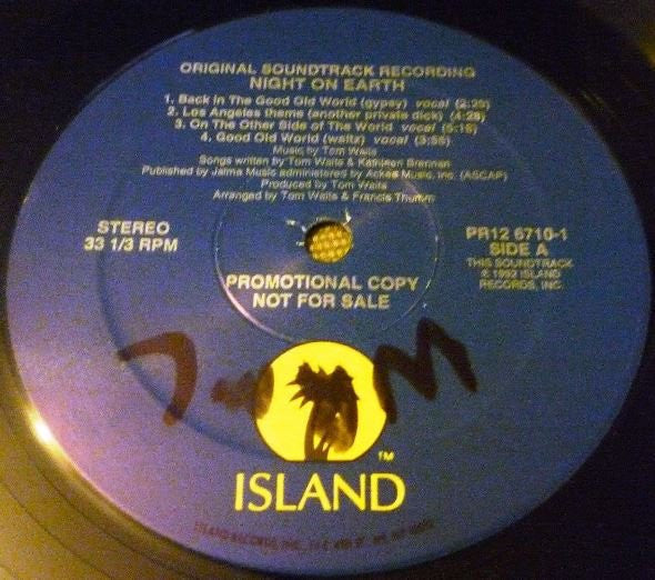 Tom Waits : Selections From "Night On Earth" (Original Soundtrack Recording) (12", Promo)